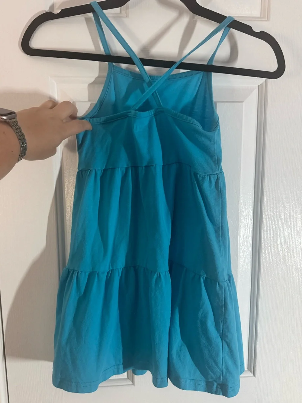 ✨5/$12 The Children's Place Turquoise Tiered Sundress girls medium (7/8) - Picture 3 of 5